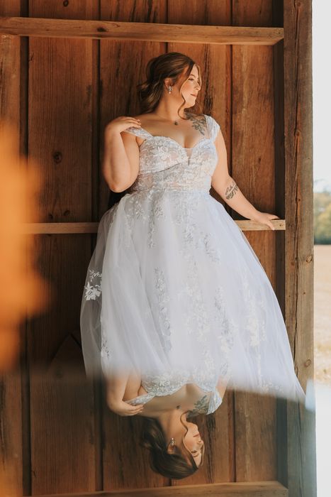 Rebecca framed by the barn door